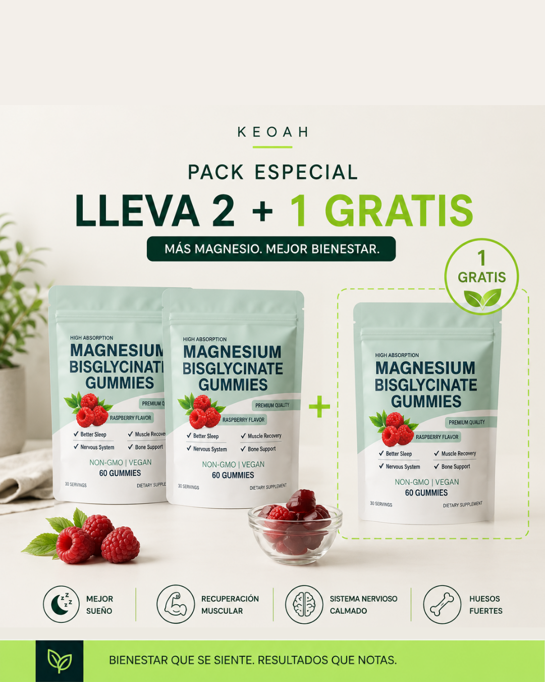 KEOAH Magnesium Gummies™ | Magnesio Bisglicinato