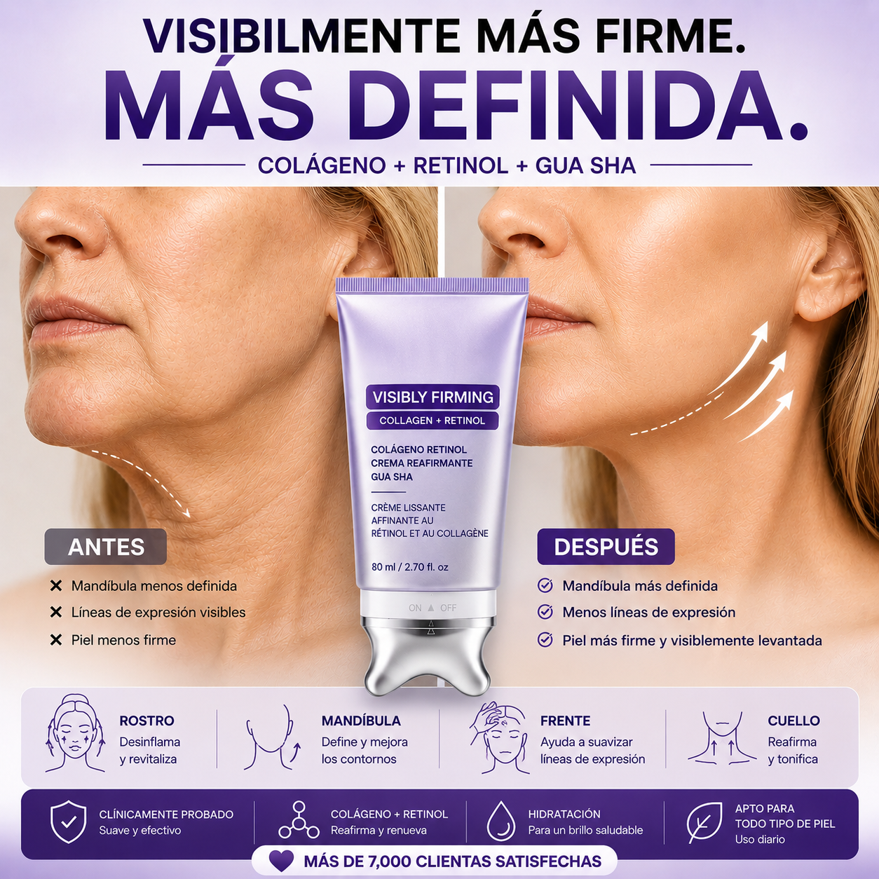 KEOAH SculptRitual™ 2-en-1 Crema Reafirmante Gua Sha con Colágeno y Retinol