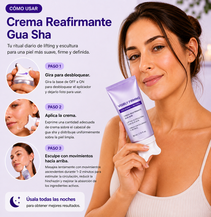KEOAH SculptRitual™ 2-en-1 Crema Reafirmante Gua Sha con Colágeno y Retinol