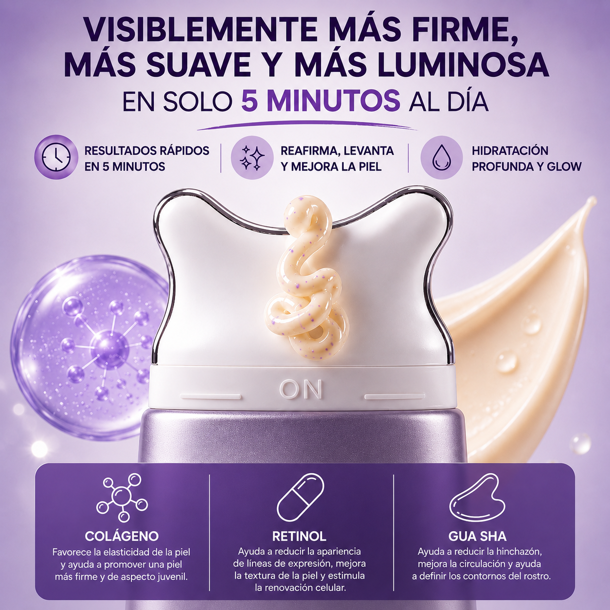 KEOAH SculptRitual™ 2-en-1 Crema Reafirmante Gua Sha con Colágeno y Retinol