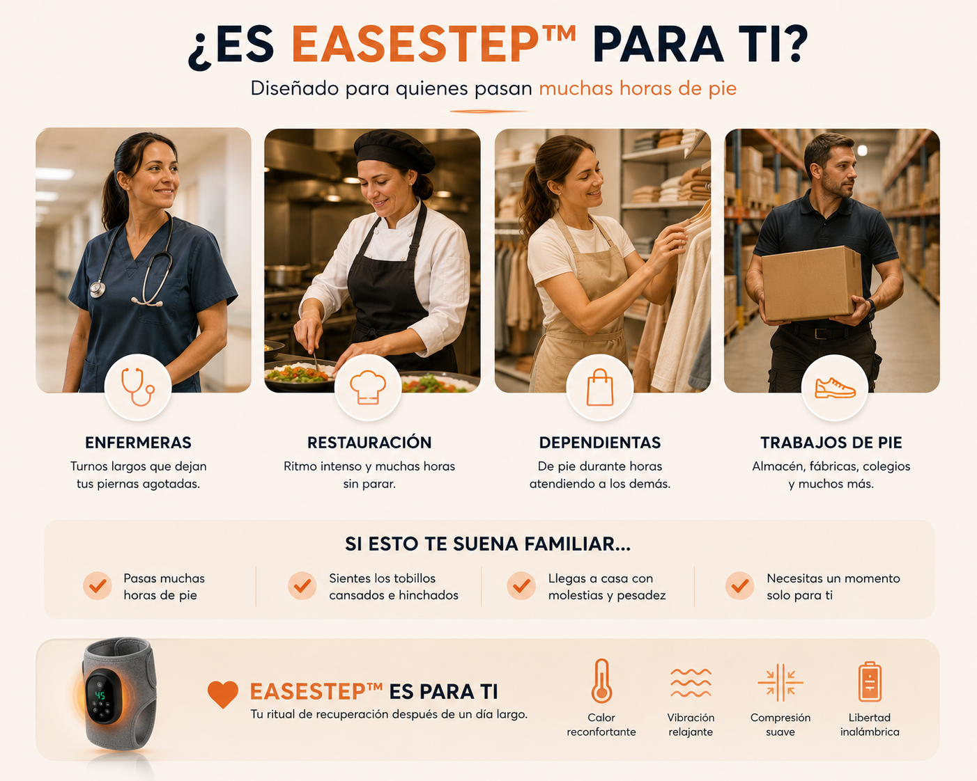EaseStep™ Masajeador de Tobillo con Calor, Compresión y Vibración